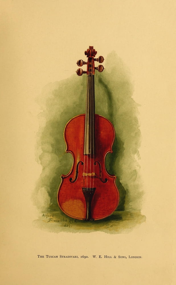 Short account of a violin by Stradivari 1889 Violin Canvas Art - Alfred Slocombe (18 x 24)