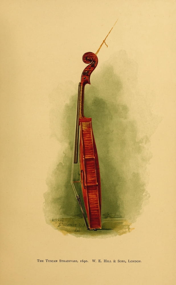 Short account of a violin by Stradivari 1889 Violin side Canvas Art - Alfred Slocombe (24 x 36)