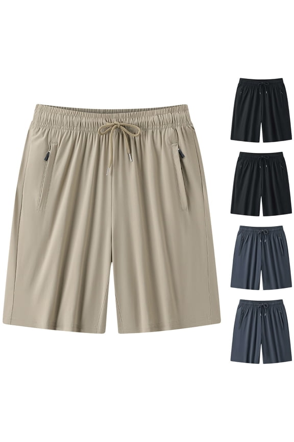 Short for Men Shorts Athletic Men's Solid Color Polyester Shorts Outdoor Sports Versatile And Casual Five Quarter Pants Black XXL