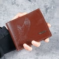 thumbnail image 1 of Short men's thin wallet 2025 new high-value eagle pattern student youth soft leather coin purse card bag, 1 of 9