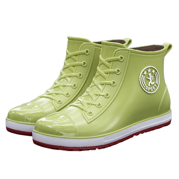 Short rubber four seasons waterproof shoes female short tube rain shoes versatile low-top fashion non-slip wear padded lightweight comfortable external wear