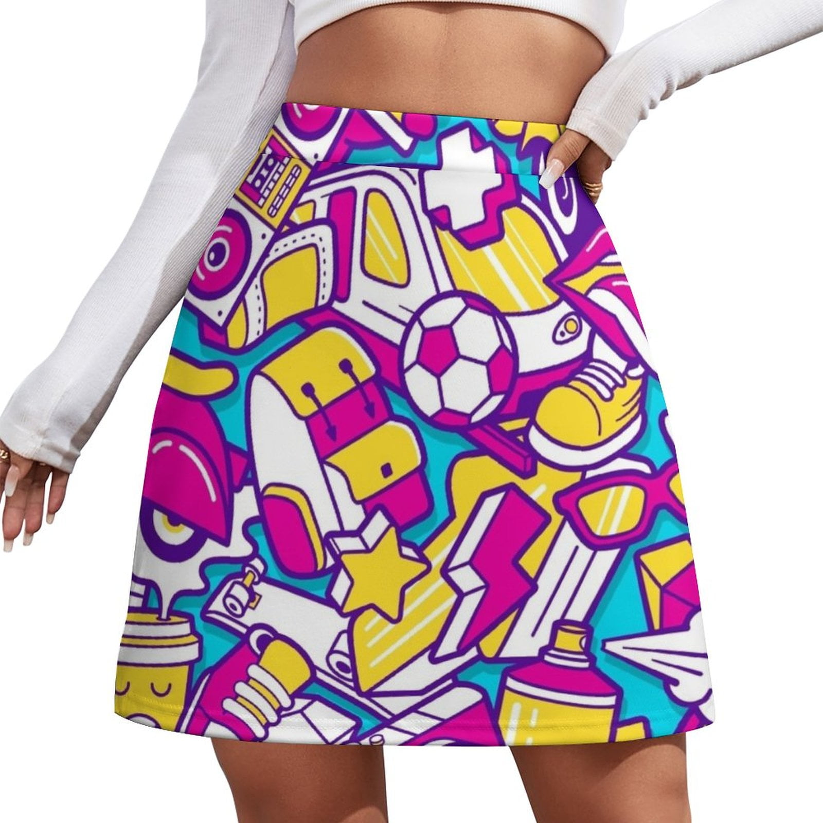 Short skirt 80's Retro Throwback Mini 90s aesthetic mini
