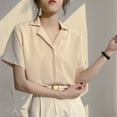 thumbnail image 1 of Short sleeve loose shirt for Women Shirts Womenswear Blouse, 1 of 6