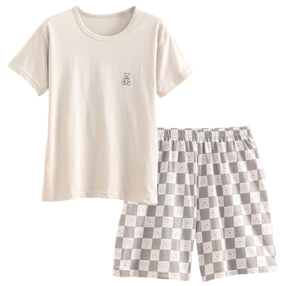 Short sleeve t shirt + short set,organic clothes for toddler boys and girls,soft,breathable,lightweight,gentle,casual Grey 11-12 Years