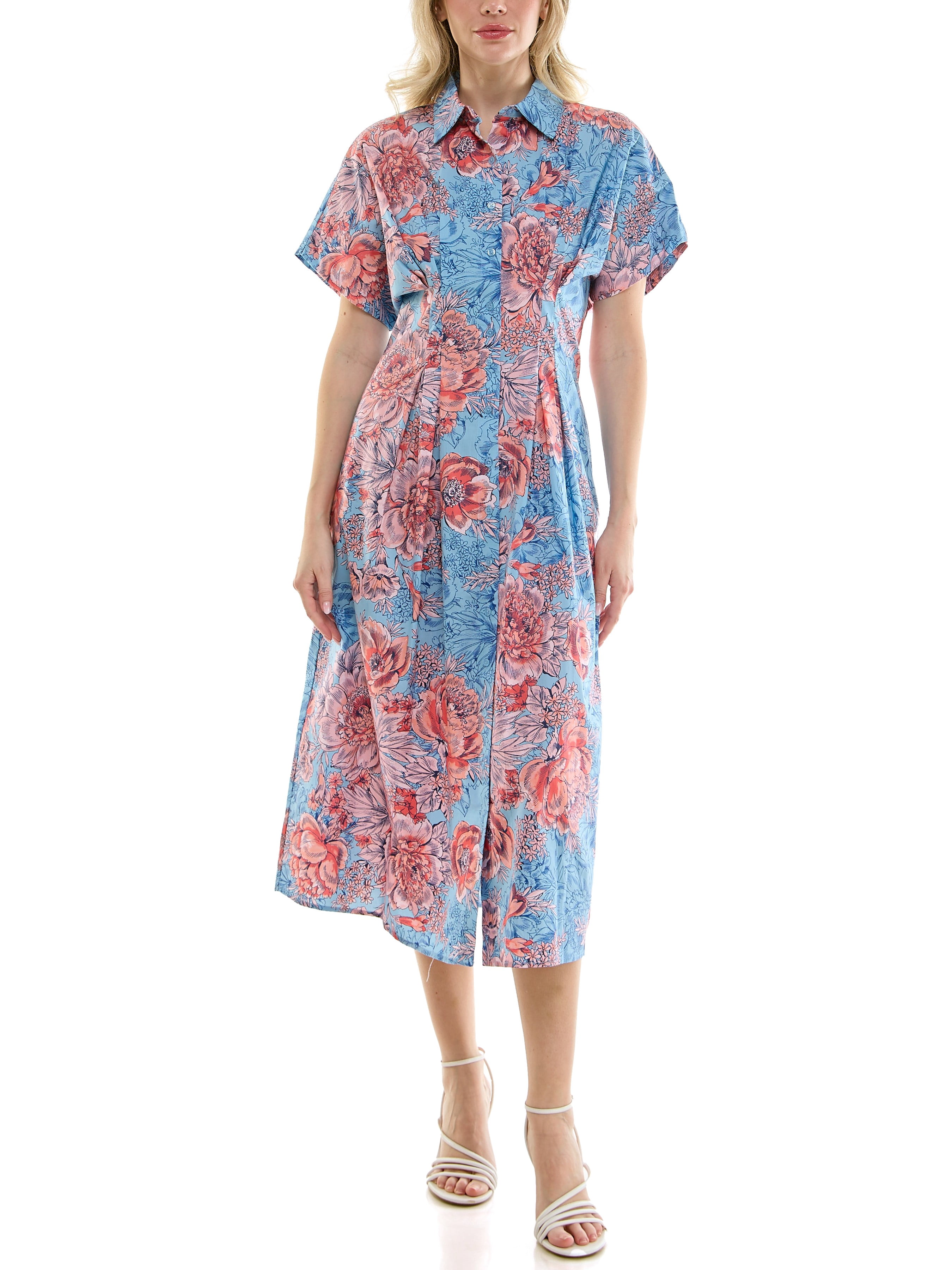 Nicole Miller Pintuck Waist Shirtdress, Sizes 4-16