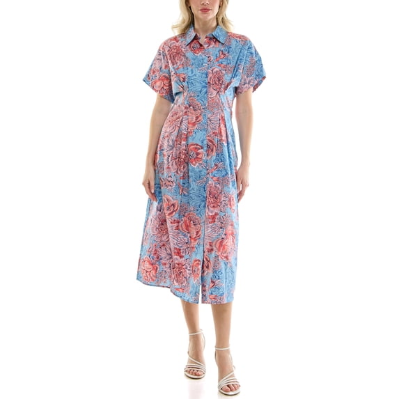 Nicole Miller Pintuck Waist Shirtdress, Sizes 4-16