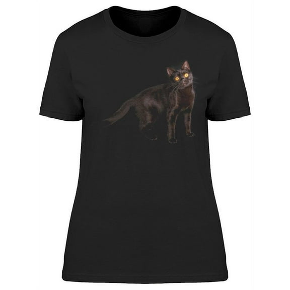 Shorthair Black Cat  T-Shirt Women -Image by Shutterstock, Female 3X-Large