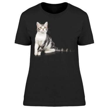 Shorthair Kitten, Looking Up T-Shirt Women -Image by Shutterstock, Female Small