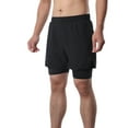 thumbnail image 1 of Shorts 2-In-1 Men Running Shorts With Towel Loop Pockets Quick Dry Exercise Shorts For Training Gym Workout, 1 of 7