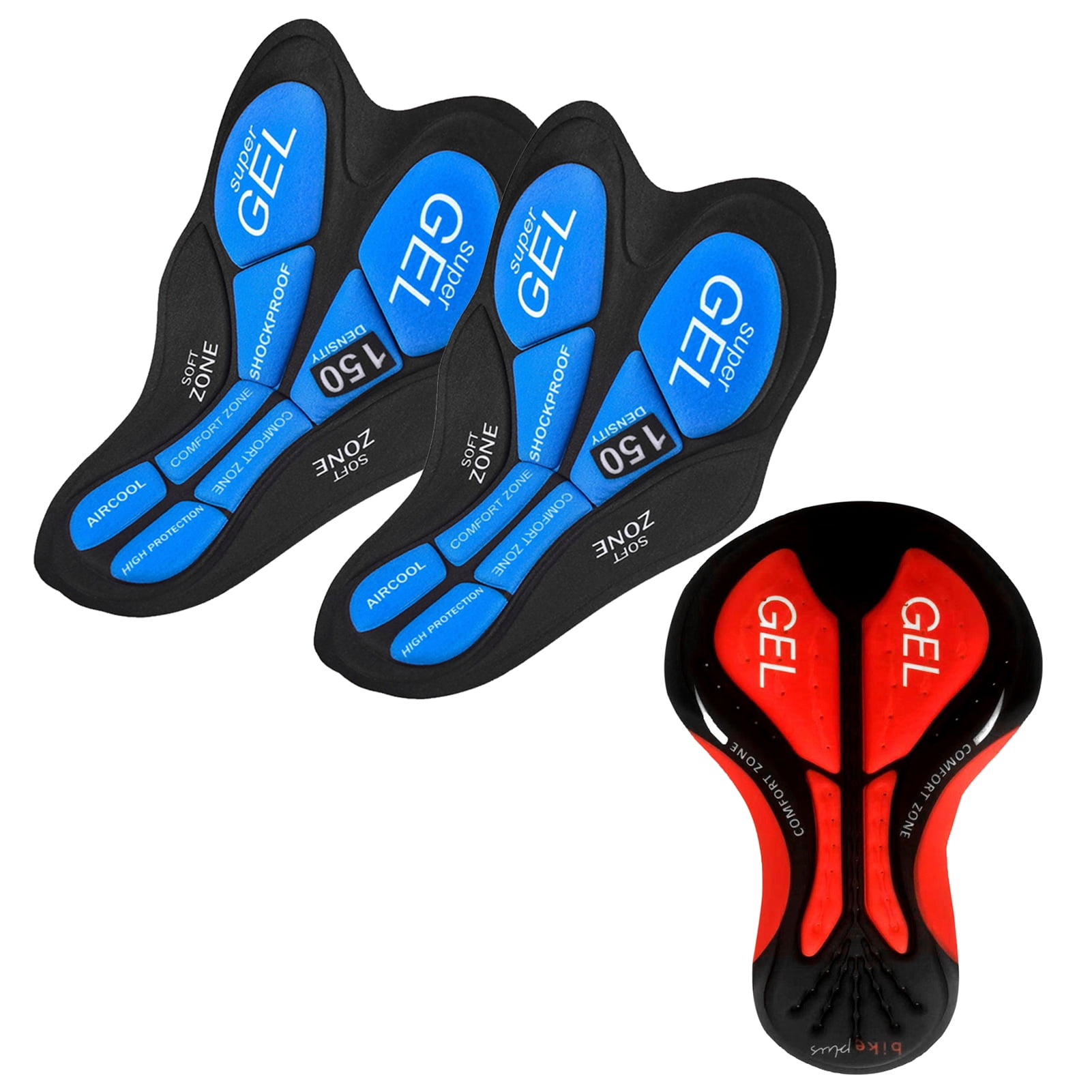 Shorts 3 Packs Cycle Shorts Gel Padded Cushion Padding For Men Women ...