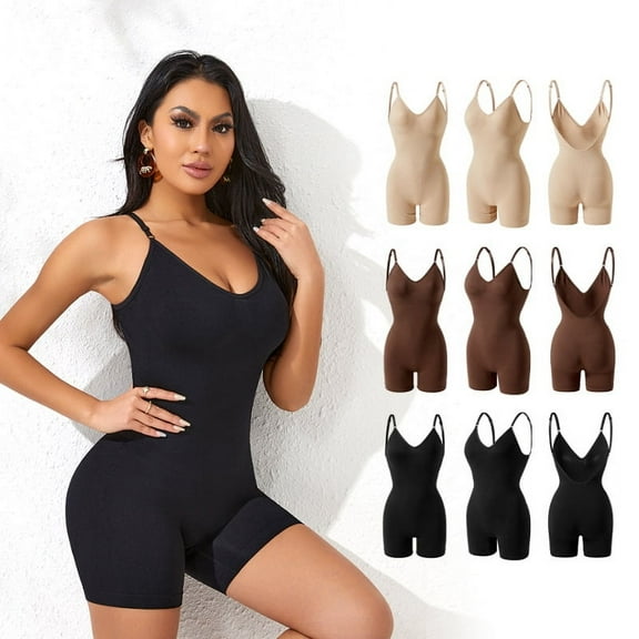 Shorts Bodysuit for Women Tummy Control Shapewear Seamless Sexy Butt Lifting Workout Bodycon One Piece Short Jumpsuit,Seamless Butt Lifter Full Body Shaper