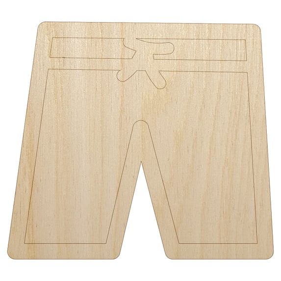 Shorts Boxers Swim Trunks Outline Wood Shape Unfinished Piece Cutout Craft DIY Projects - 6.25 Inch Size - 1/8 Inch Thick