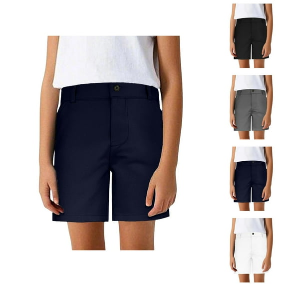Shorts for Boys Boys Clothes Summer Boys' Medium Sized Suit Shorts In Solid Color Classic Versatile Casual And Formal School Performance Pants Five Inch Mid Length Pants