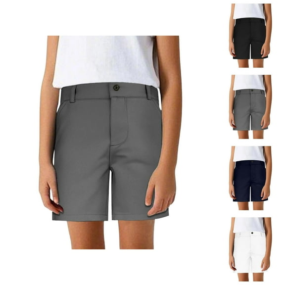 Shorts for Boys Boys Clothes Summer Boys' Medium Sized Suit Shorts In Solid Color Classic Versatile Casual And Formal School Performance Pants Five Inch Mid Length Pants