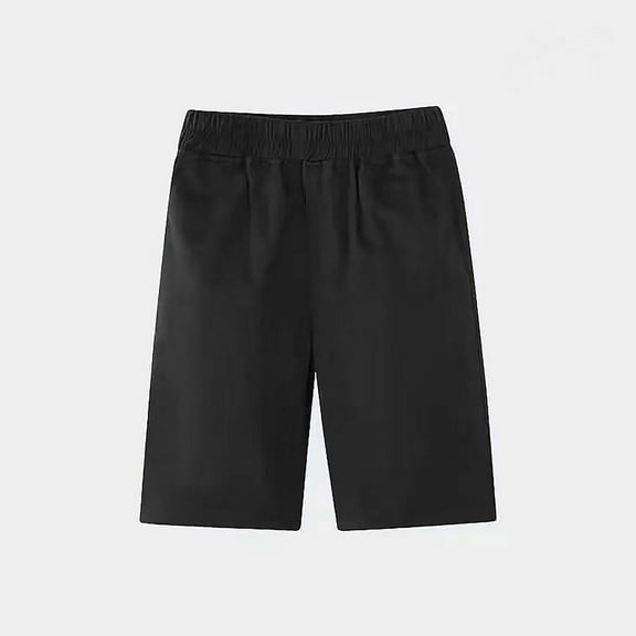Shorts for Boys Kids Toddler Boys Summer Solid Casual School Pants and Shorts Breathable Thin Elastic Waist Shorts with Pocket Baby Shorts Black 5 Years-6 Years