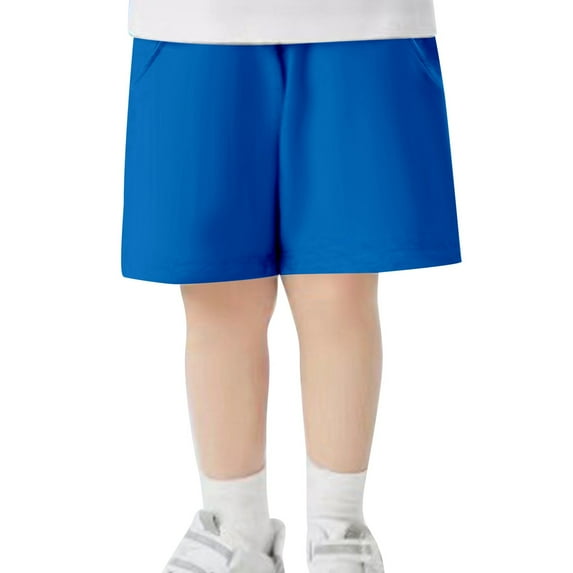 Shorts Boys Summer Elastic Waist Casual Pants Cotton Sport Shorts Active Short Baby Boy Pants Blue 12 Years-13 Years