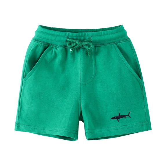 Shorts for Boys Toddler Kids Boys Summer Dinosaur Shark Car Prints Breathable Shorts Elastic Waist Drawstring Sweat Shorts Lounge Shorts Green 4 Years-5 Years
