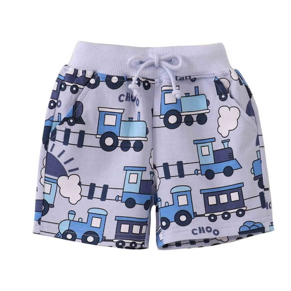 Shorts for Boys Toddler Kids Boys Summer Dinosaur Shark Car Prints Breathable Shorts Elastic Waist Drawstring Sweat Shorts Summer Shorts Light Gray 2 Years-3 Years
