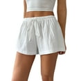 thumbnail image 1 of Shorts For Women Basic Striped Loose Fitting Shorts with Drawstring, 1 of 6