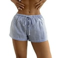 thumbnail image 1 of Shorts For Women Basic Striped Loose Fitting Shorts with Drawstring, 1 of 7