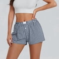 thumbnail image 1 of Shorts For Women Casual Checkered Print Shorts with Button-Down Front Loungewear Pajama Shorts, 1 of 4