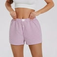 thumbnail image 1 of Shorts For Women Casual Checkered Print Shorts with Button-Down Front Loungewear Pajama Shorts, 1 of 5