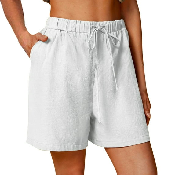 Shorts For Women High Womens Elastic Solid Cotton Waist Women Shorts Summer Waist Shorts Casual Womens Shorts