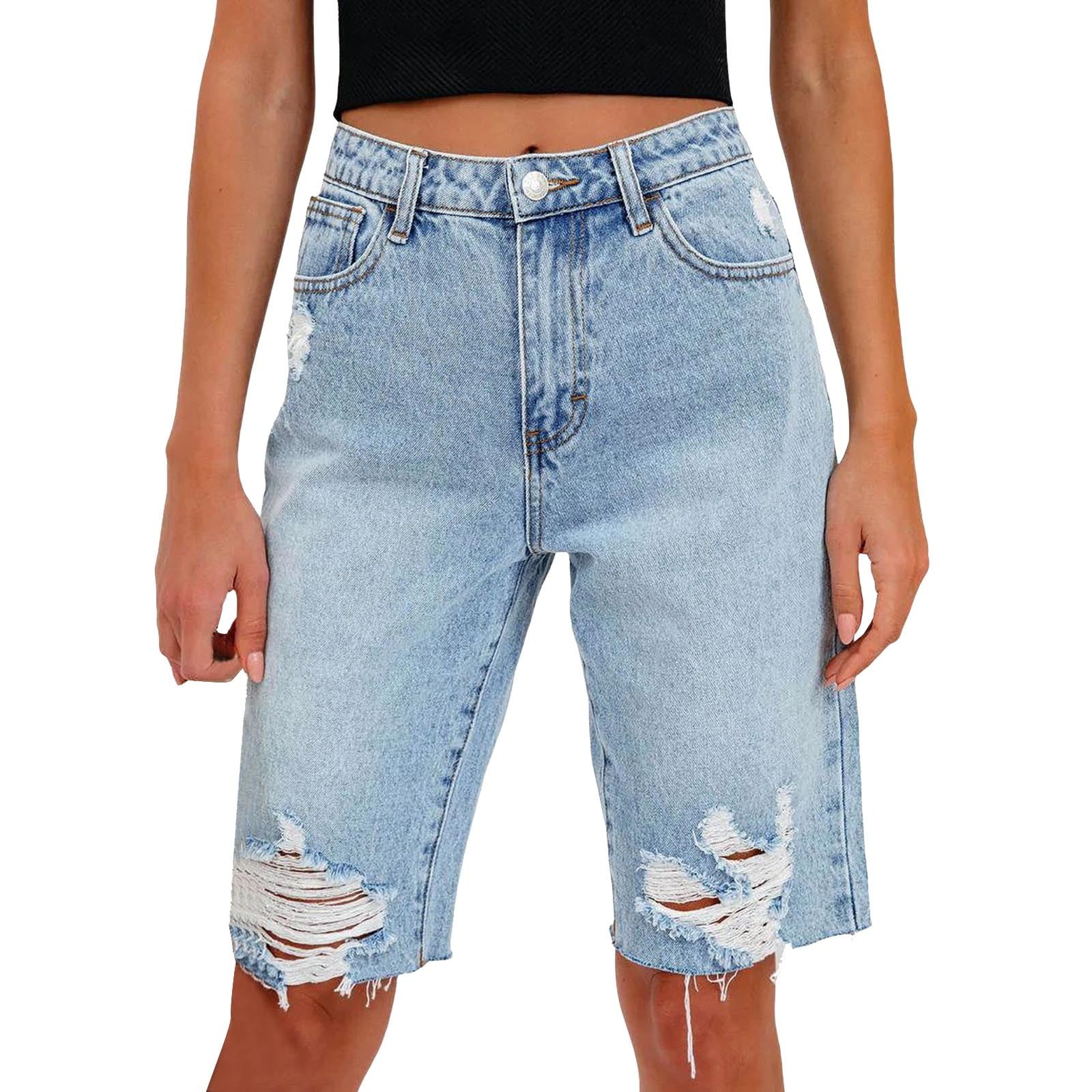 パンツ ACLENT Damage denim short pants Damaged denim shorts | GATE