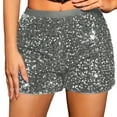 thumbnail image 1 of Shorts For Women New Women's Fashion With High Waist Solid Color Night Time Slimming Effect True Sequin Women's Pants Shorts, 1 of 4