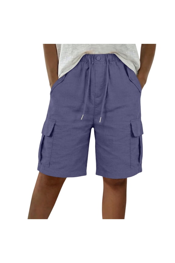 Shorts For Women Slit Hem Multi Pocket Loose Fit Summer Fashion Casual Daily Bottoms