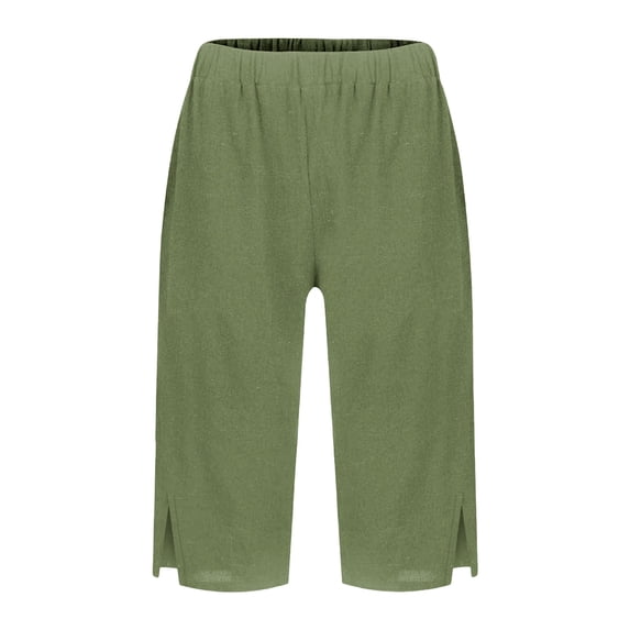 Shorts For Women Women's Fashionable Casual Slit With Pocket Cotton Linen Loose Shorts