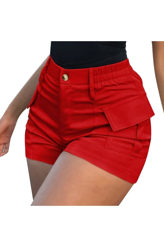 Shorts For Women Women's High Waist Button Streetwear Cargo Shorts With Pockets Shorts