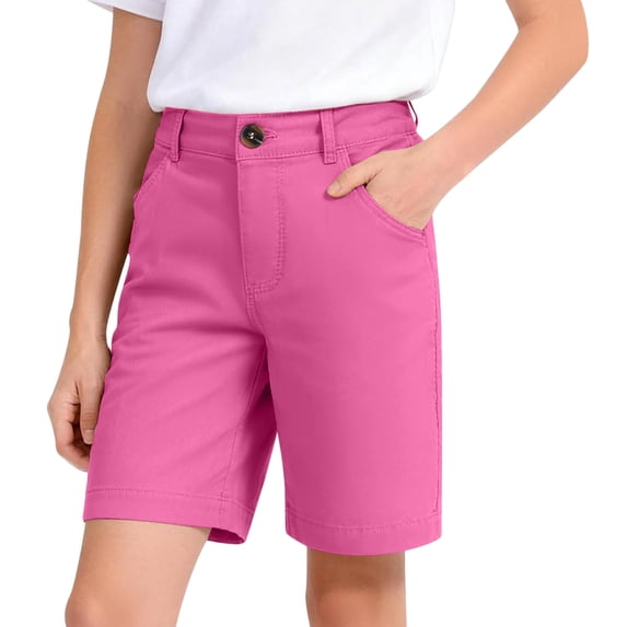 Shorts for Girls with Functional Pockets School Shorts for Girls Basic Boy's Short Pants Durable Kids Shorts Girls for Uniform and Back to School