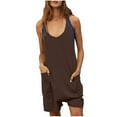 thumbnail image 1 of Shorts Jumpsuit For Women Casual Summer Sleeveless Tank Top Rompers V Neck Sleeveless Rompers Casual Shorts Jumpsuit with Pockets, 1 of 4