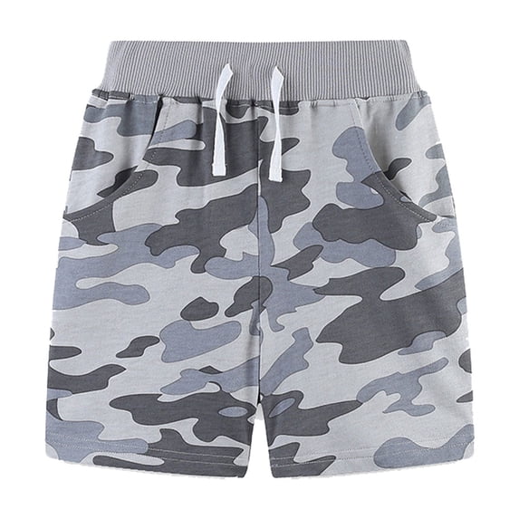 Shorts Kids Camo Shorts Printed Beach Bottoms Casual Sports Pants Lightweight Holiday Outdoor Wear Grey 1T-2T