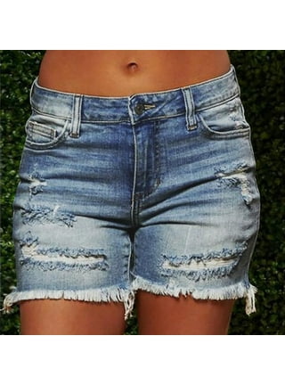 YYDGH Womens Denim Shorts Casual Summer High Waisted Ripped Jean