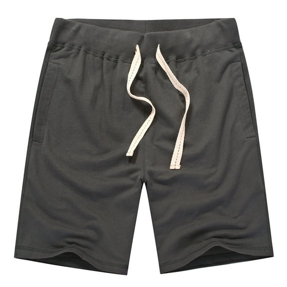Shorts Men All Cotton Loose Sports Shorts With Five Piece Waist And Drawstring Casual Shorts For Cargo Shorts for Men Dark Gray L