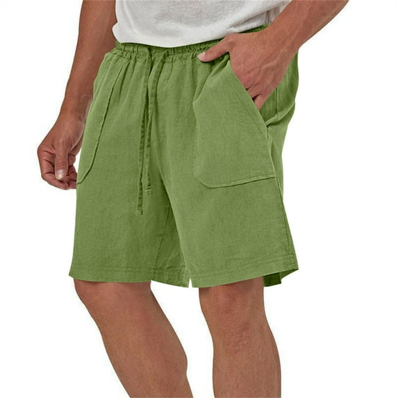 Shorts Men Casual 9 Inch Shorts Drawstring Lightweight Summer Beach Vacation Work Shorts with Pockets