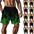 thumbnail image 1 of Shorts Men Casual Men Shorts Casual Men's Casual Homewear Flame Printing Funny Printed Trousers Beach Sports Shorts Fast-Drying Trousers Dark Gray S, 1 of 9