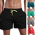 thumbnail image 1 of Shorts Men Casual Retro Hawaiian Print Quick Dry Spring Break Swim Trunks with Pockets Anti-Chafe Summer Swimwear, 1 of 3