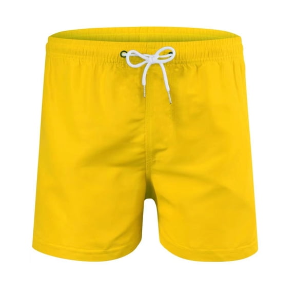 Shorts Men Drawstring Board Shorts for Beach Wear Summer Lightweight Sports Shorts for Men Yellow M