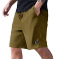 thumbnail image 1 of Shorts for Men Drawstring Waist Elastic Waist Shorts with Pockets Classic-Fit Casual Lightweight Summer Beach Vacation Shorts Moisture Wicking Mid-Length Golf Shorts,Brown M, 1 of 5