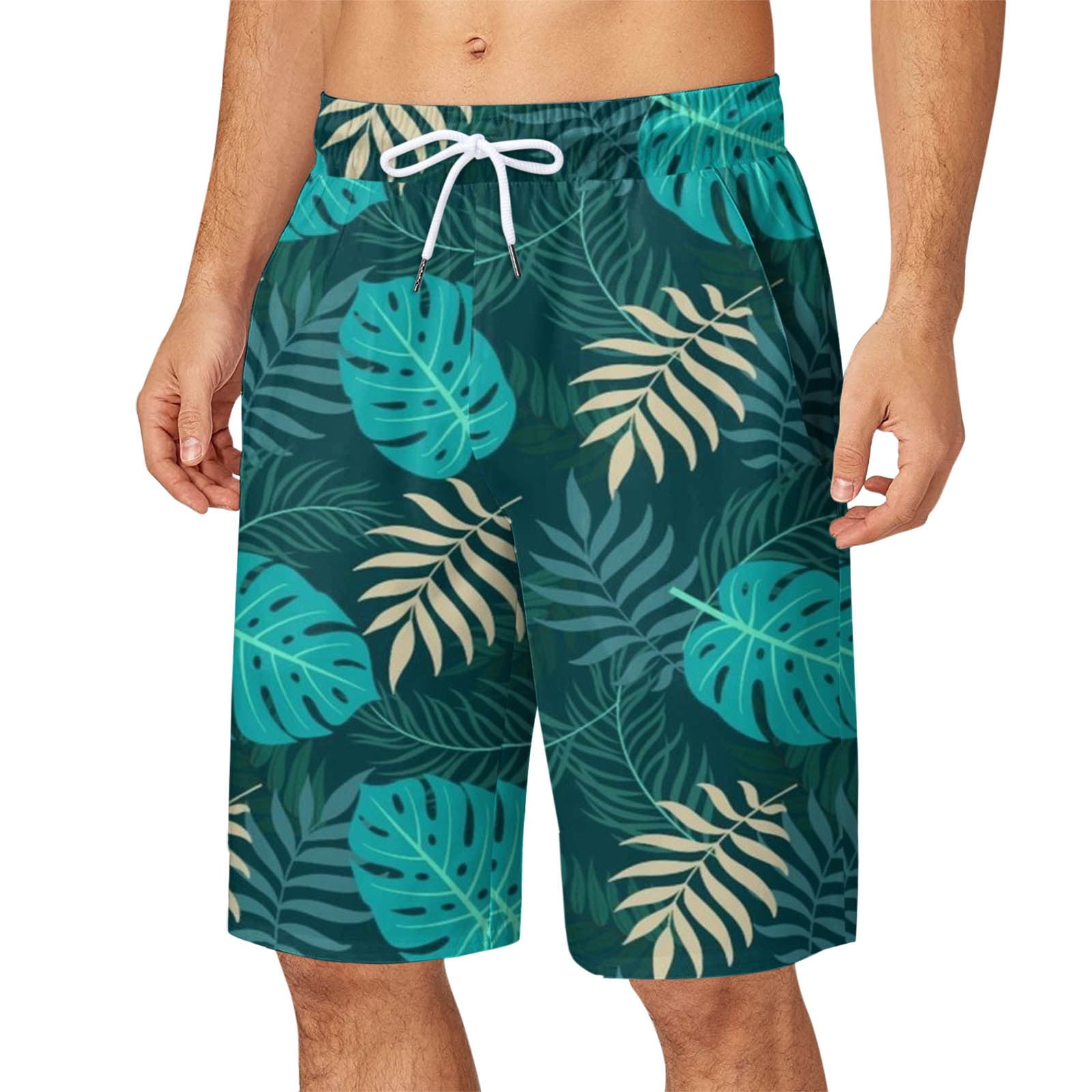 Shorts Men,Mens Boys Short Vintage Swim Trunks With Mesh Lining Swim Suits  Board Shorts(Green,XL) 
