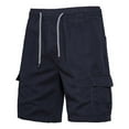 thumbnail image 1 of Shorts Men Qiggri Men Solid Color Fashion Multiple Pockets Drawstring Elastic Waist Shorts Mens Shorts Casual, 1 of 5