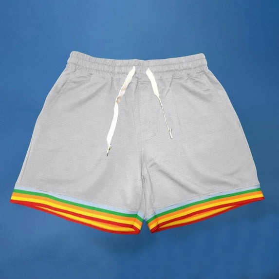 Shorts Men Solid Color Pockets Rope Fashion Casual Beautiful Pants Shorts for Men Gray L