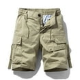 thumbnail image 1 of Shorts Men Summer Fashion Solid Color Casual Shorts Multi-Pocket Cargo Shorts Shorts for Men Khaki S, 1 of 4
