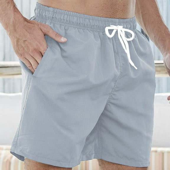 Shorts Men Summer Swim Trunks Dry Surf Boardshorts Bathing Suit With Mesh Lining Beach Shorts Casual Shorts Men Light Blue 2XL