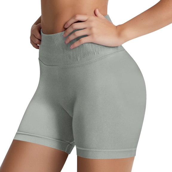 Shorts New High-waisted Tight Fashion Package Hip Straps Slim Elastic Yoga Fitness Sports Short bike Shorts Women Gray M