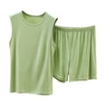 thumbnail image 1 of Shorts Pajamas Sets for Women Summer Soft Modal Sleepwear Sleeveless Versatile Comfy 2 Piece Lounge Set, 1 of 5