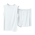 thumbnail image 1 of Shorts Pajamas Sets for Women Summer Soft Modal Sleepwear Sleeveless Versatile Comfy 2 Piece Lounge Set, 1 of 5